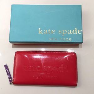 Kate Spade Red Patent Leather Wallet